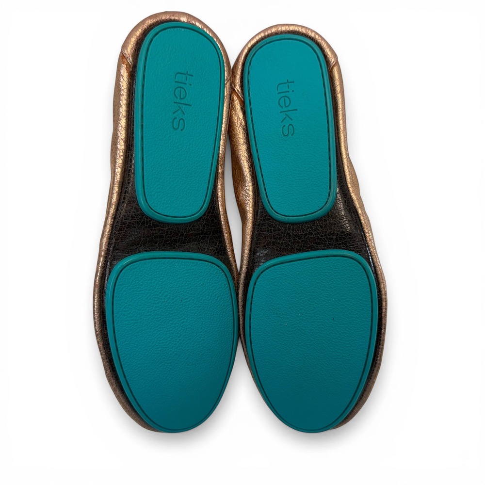 Tieks by Gavrieli Rose Gold Ballet Flats Womens 8 Glam Metallic Crackled Leather